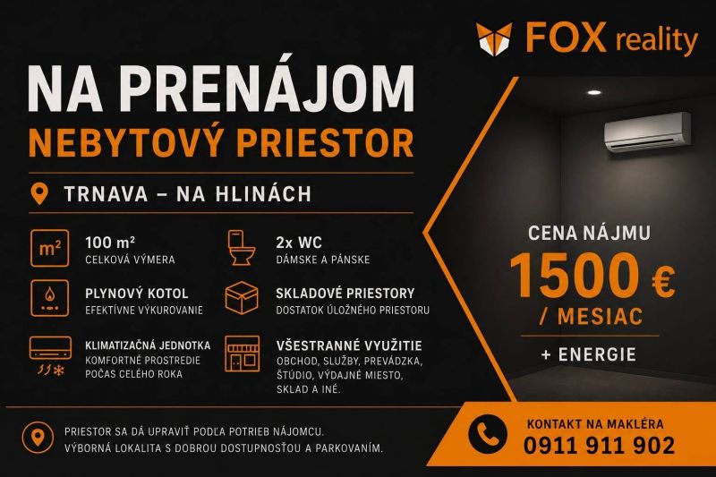 FOX - Prenájom nebytového priestoru – sídlisko Na Hlinách - 1